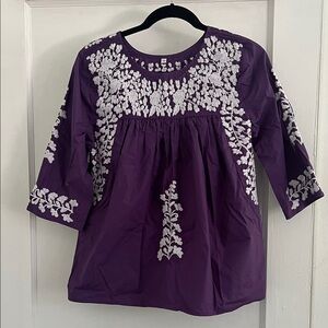 Spirit Purple Blouse with White Embroidery